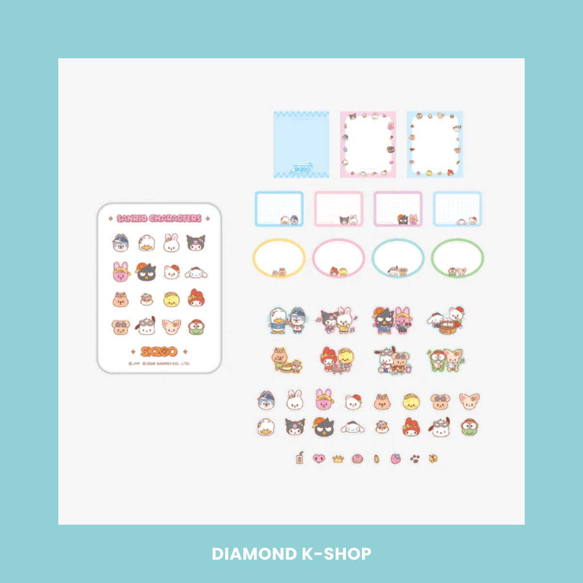 STRAY KIDS - SKZOO X SANRIO CHARACTERS: TIN CASE STICKY NOTE SET
