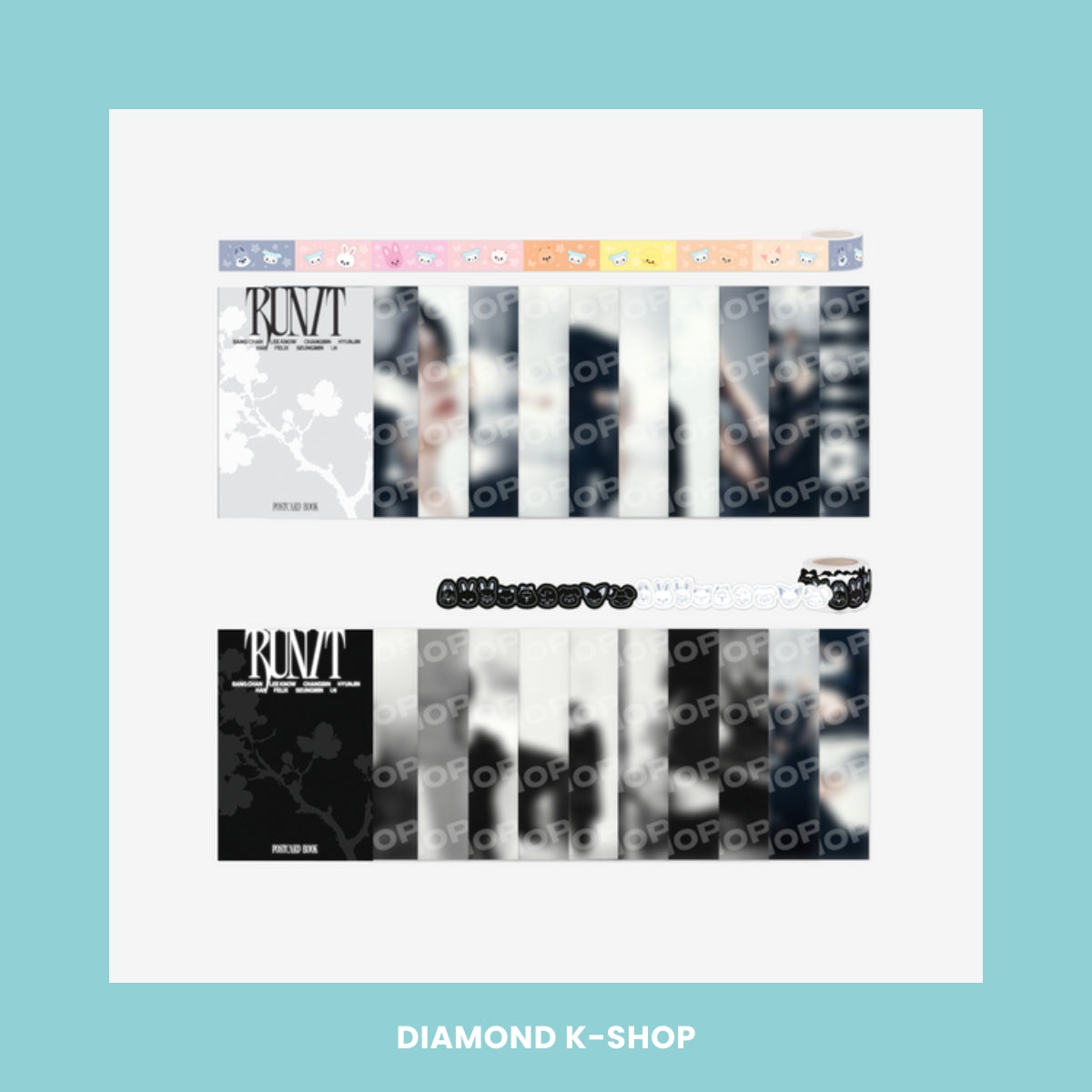 STRAY KIDS - RUN IT SEOUL MD: POSTCARD BOOK & ROLL STICKER SET