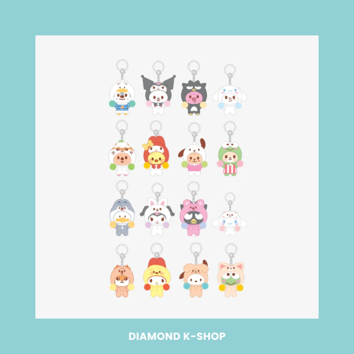 STRAY KIDS - SKZOO X SANRIO CHARACTERS: SECRET FLOCKED FIGURE KEYRING (CHEER UP) (RANDOM)