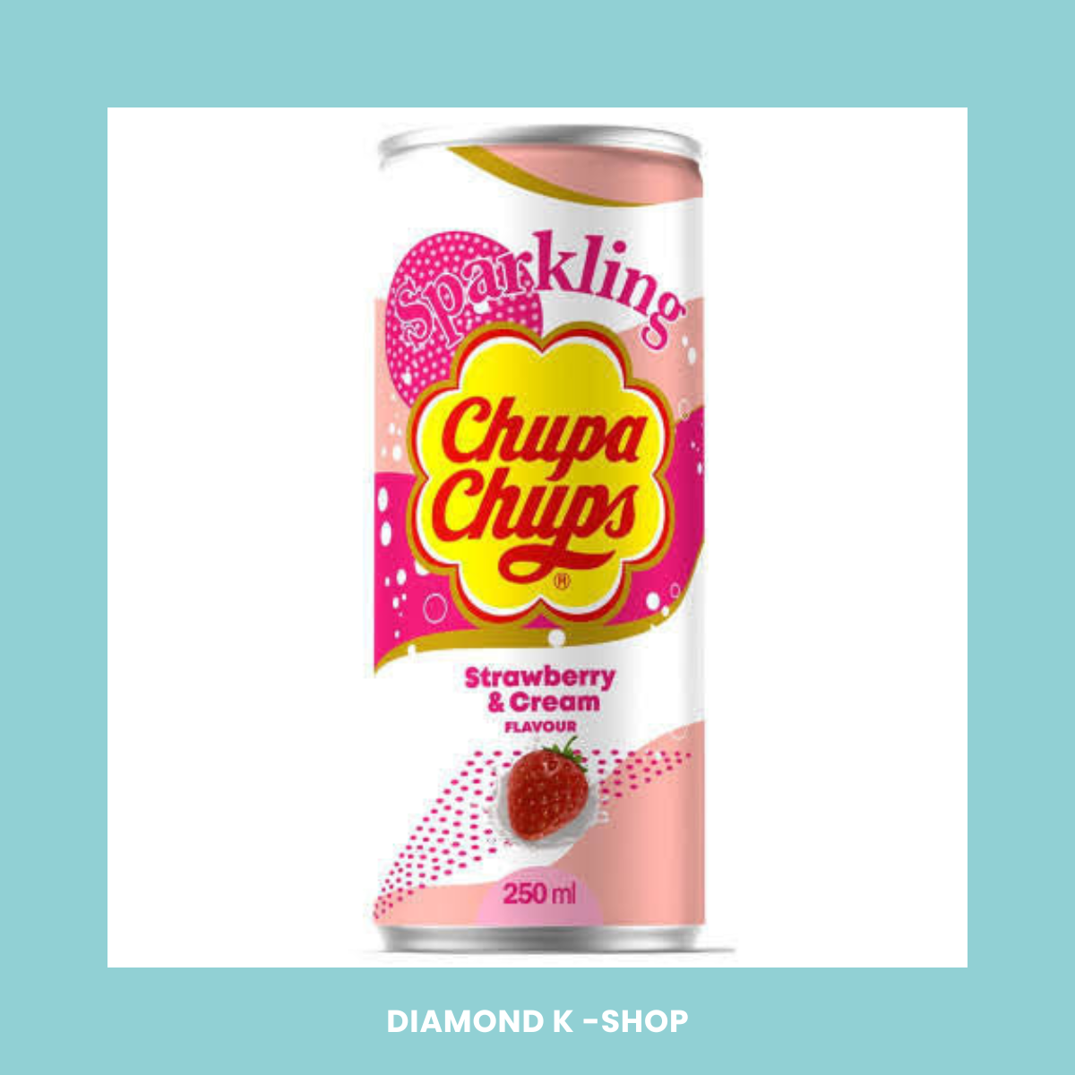 Bebida coreana Chupa Chups Sparkling - Strawberry & Cream