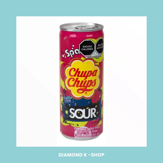 Bebida coreana Chupa Chups Sparkling - Sour Strawberry