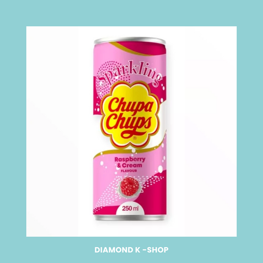 Bebida coreana Chupa Chups Sparkling - Raspberry & Cream